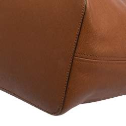 Pre Owned Michael Kors Brown Leather Large Jet Set Travel Tote