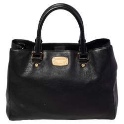Pre Owned MICHAEL Michael Kors Black Leather Kellen Top Handle Bag