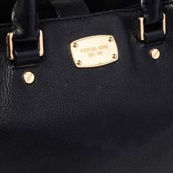 Pre Owned MICHAEL Michael Kors Black Leather Kellen Top Handle Bag