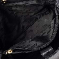 Pre Owned MICHAEL Michael Kors Black Leather Kellen Top Handle Bag