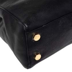 Pre Owned MICHAEL Michael Kors Black Leather Kellen Top Handle Bag