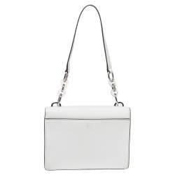 مملوكة مسبقًا Michael Kors White Leather Small Cynthia Shoulder Bag