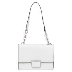 مملوكة مسبقًا Michael Kors White Leather Small Cynthia Shoulder Bag