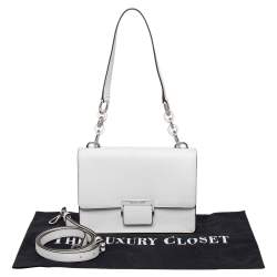 مملوكة مسبقًا Michael Kors White Leather Small Cynthia Shoulder Bag