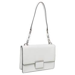 مملوكة مسبقًا Michael Kors White Leather Small Cynthia Shoulder Bag