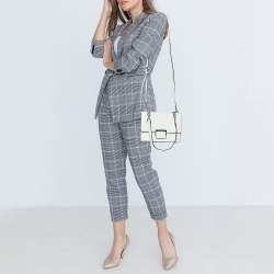 مملوكة مسبقًا Michael Kors White Leather Small Cynthia Shoulder Bag