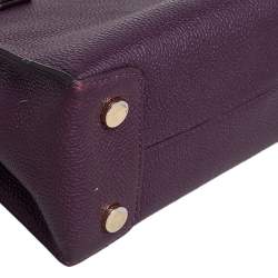 Pre Owned Michael Kors Purple Leather Mercer Tote