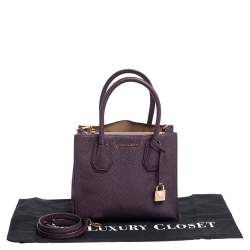 Pre Owned Michael Kors Purple Leather Mercer Tote