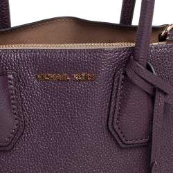 Pre Owned Michael Kors Purple Leather Mercer Tote