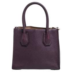 Pre Owned Michael Kors Purple Leather Mercer Tote
