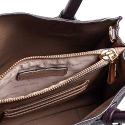Pre Owned Michael Kors Purple Leather Mercer Tote
