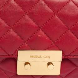 Pre Owned Michael Kors Red Quilted Leather Sloan Shoulder Bag