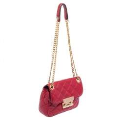 Pre Owned Michael Kors Red Quilted Leather Sloan Shoulder Bag