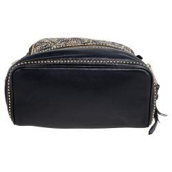 Pre Owned Michael Kors Black Leather Small Studded Rhea Backpack