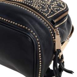 Pre Owned Michael Kors Black Leather Small Studded Rhea Backpack