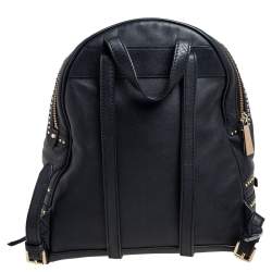 Pre Owned Michael Kors Black Leather Small Studded Rhea Backpack