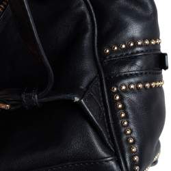 Pre Owned Michael Kors Black Leather Small Studded Rhea Backpack