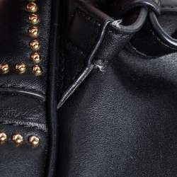 Pre Owned Michael Kors Black Leather Small Studded Rhea Backpack