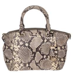 Micheal Kors Beige Python Embossed Leather Satchel Michael Kors | TLC