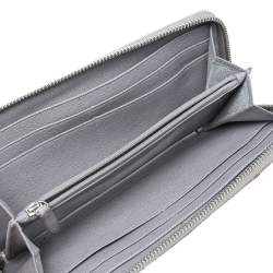 Michael Kors Grey Saffiano Leather Micro Stud Travel Zip Around Wallet