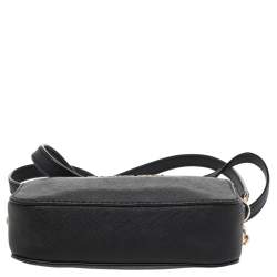 Pre Owned Michael Kors Black Leather Mini Jet Set Crossbody Bag