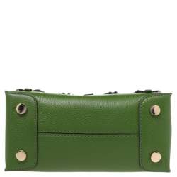 مملوكة مسبقًا Michael Kors Green Floral Embellished Leather Small Mercer Tote