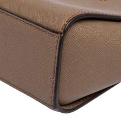 Pre Owned Michael Kors Dark Beige Leather Mini Selma Crossbody Bag