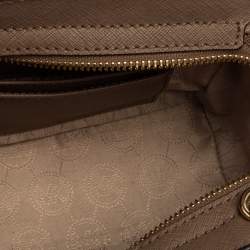 Pre Owned Michael Kors Dark Beige Leather Mini Selma Crossbody Bag