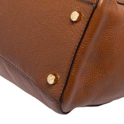 Pre Owned Michael Kors Brown Pebbled Leather Ciara Satchel