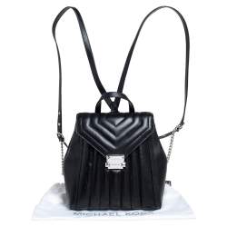 Pre Owned Michael Kors Black Quilted Leather Whitney Backpack