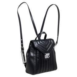 Pre Owned Michael Kors Black Quilted Leather Whitney Backpack