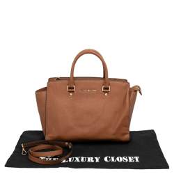 Pre Owned MICHAEL Michael Kors Brown Leather Large Selma Satchel