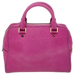 Pre Owned MICHAEL Michael Kors Pink Leather Cindy Dome Satchel