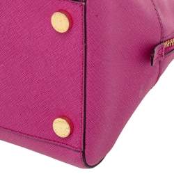 Pre Owned MICHAEL Michael Kors Pink Leather Cindy Dome Satchel