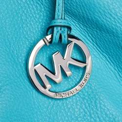 Pre Owned حقيبة يد توتس مايكل كورس كولغات غراب جلد أزرق اكوا