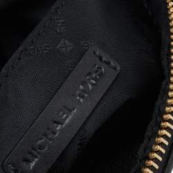 مملوكة مسبقًا Michael Kors Black Graffiti Print Coated Canvas and Leather Belt Wristlet Clutch