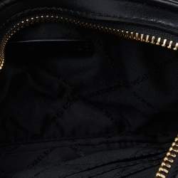 مملوكة مسبقًا Michael Kors Black Graffiti Print Coated Canvas and Leather Belt Wristlet Clutch