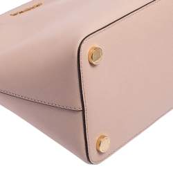 Pre Owned Michael Kors Pink Leather Large Emmy Dome Satchel