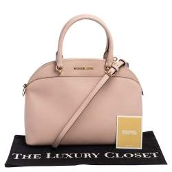 Pre Owned Michael Kors Pink Leather Large Emmy Dome Satchel