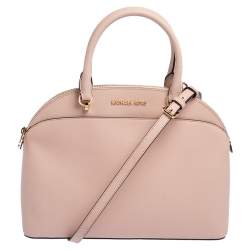 Pre Owned Michael Kors Pink Leather Large Emmy Dome Satchel