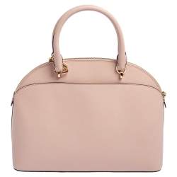 Pre Owned Michael Kors Pink Leather Large Emmy Dome Satchel