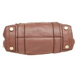 مملوكة مسبقًا حقيبة ساتشل مايكل كورس يد مضفرة ناعومي جلد بني