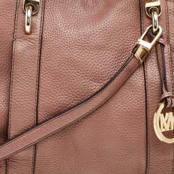 مملوكة مسبقًا حقيبة ساتشل مايكل كورس يد مضفرة ناعومي جلد بني