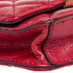 Pre Owned Michael Kors Red Quilted Leather Flap Crossbody Bag