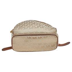 Pre Owned حقيبة ظهر مايكل كورس جلد وكانفاس مونوغرامي بيج