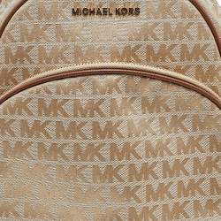 Pre Owned حقيبة ظهر مايكل كورس جلد وكانفاس مونوغرامي بيج