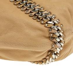 Michael Kors Beige Leather ID Chain Hobo