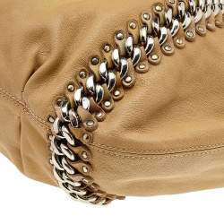 Michael Kors Beige Leather ID Chain Hobo