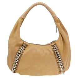 Michael Kors Beige Leather ID Chain Hobo