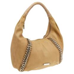 Michael Kors Beige Leather ID Chain Hobo
